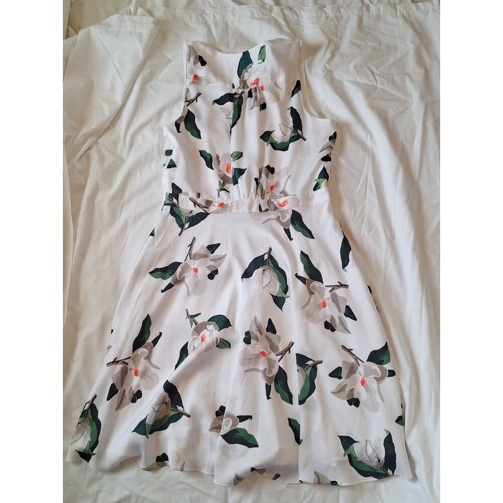 BANANA REPUBLIC White Magnolia Floral Dress SZ 10 - Picture 6 of 6